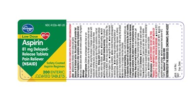 Aspirin 81mg Kroger 200s   Label